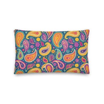 Indian Whimsical Paisley Throw Pillow - The Global Wanderer