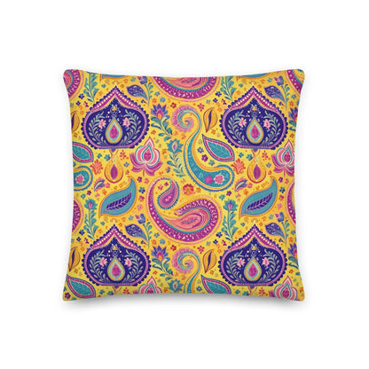 Indian Whimsical Paisley Throw Pillow - The Global Wanderer