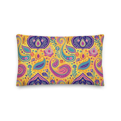 Indian Whimsical Paisley Throw Pillow - The Global Wanderer