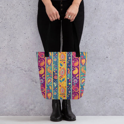 Indian Whimsical Paisley Tote Bag - The Global Wanderer