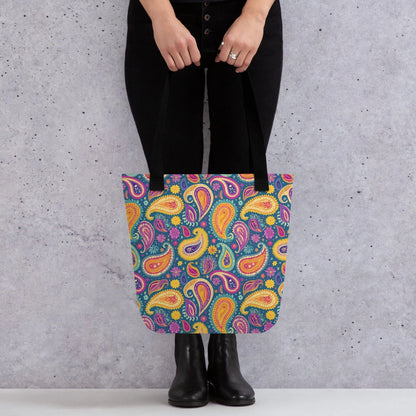 Indian Whimsical Paisley Tote Bag - The Global Wanderer