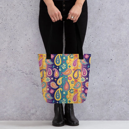 Indian Whimsical Paisley Tote Bag - The Global Wanderer