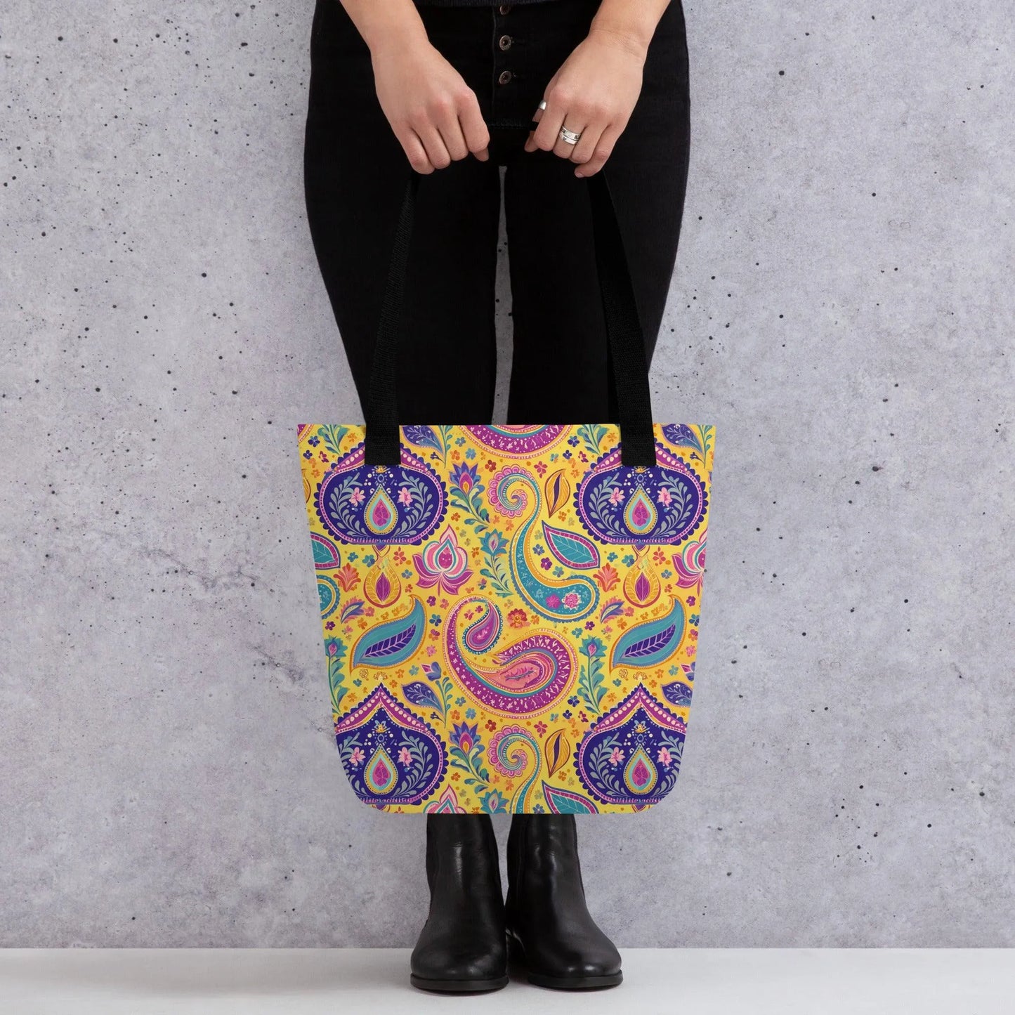 Indian Whimsical Paisley Tote Bag - The Global Wanderer