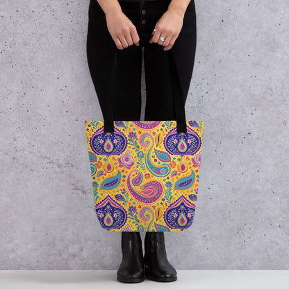 Indian Whimsical Paisley Tote Bag - The Global Wanderer