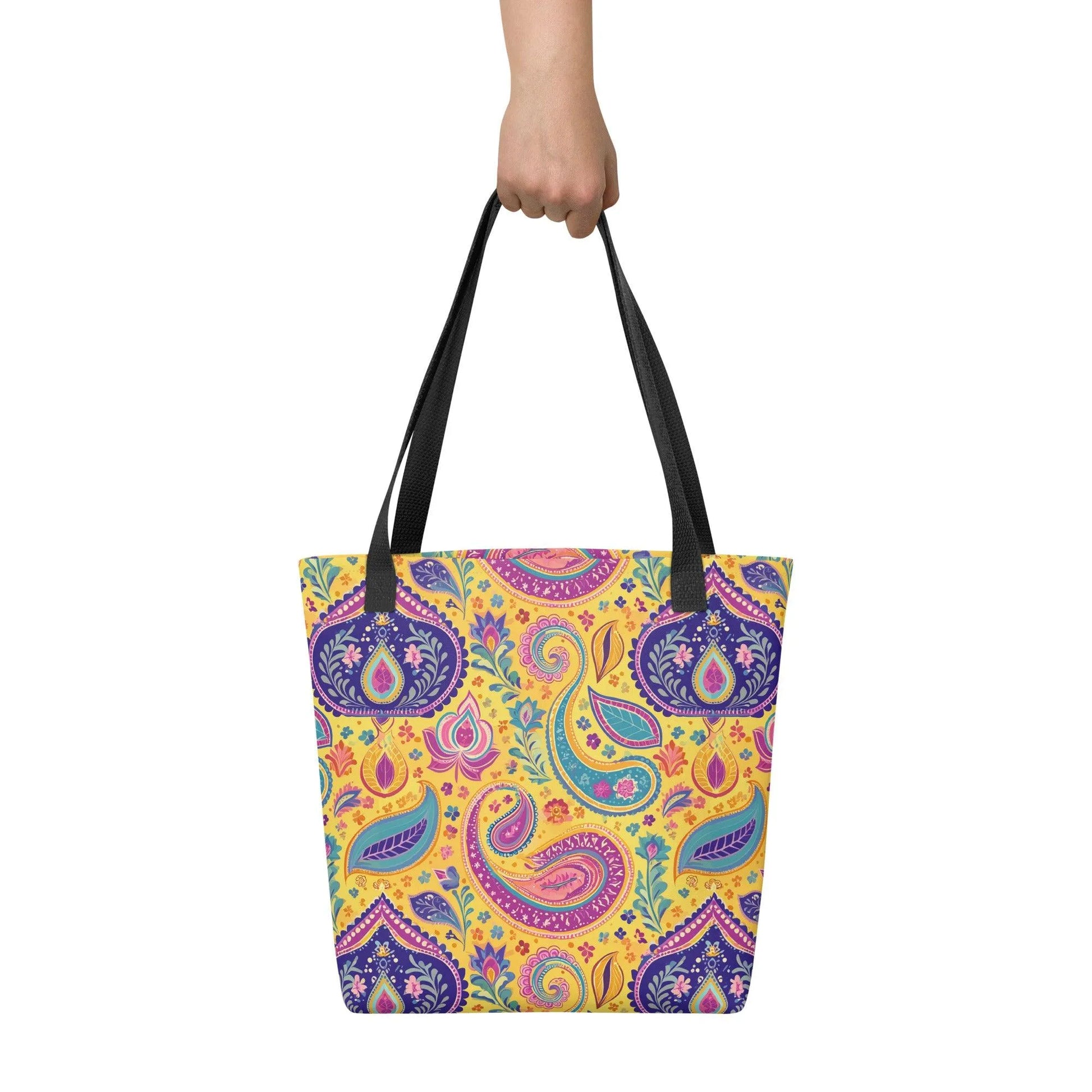 Indian Whimsical Paisley Tote Bag - The Global Wanderer