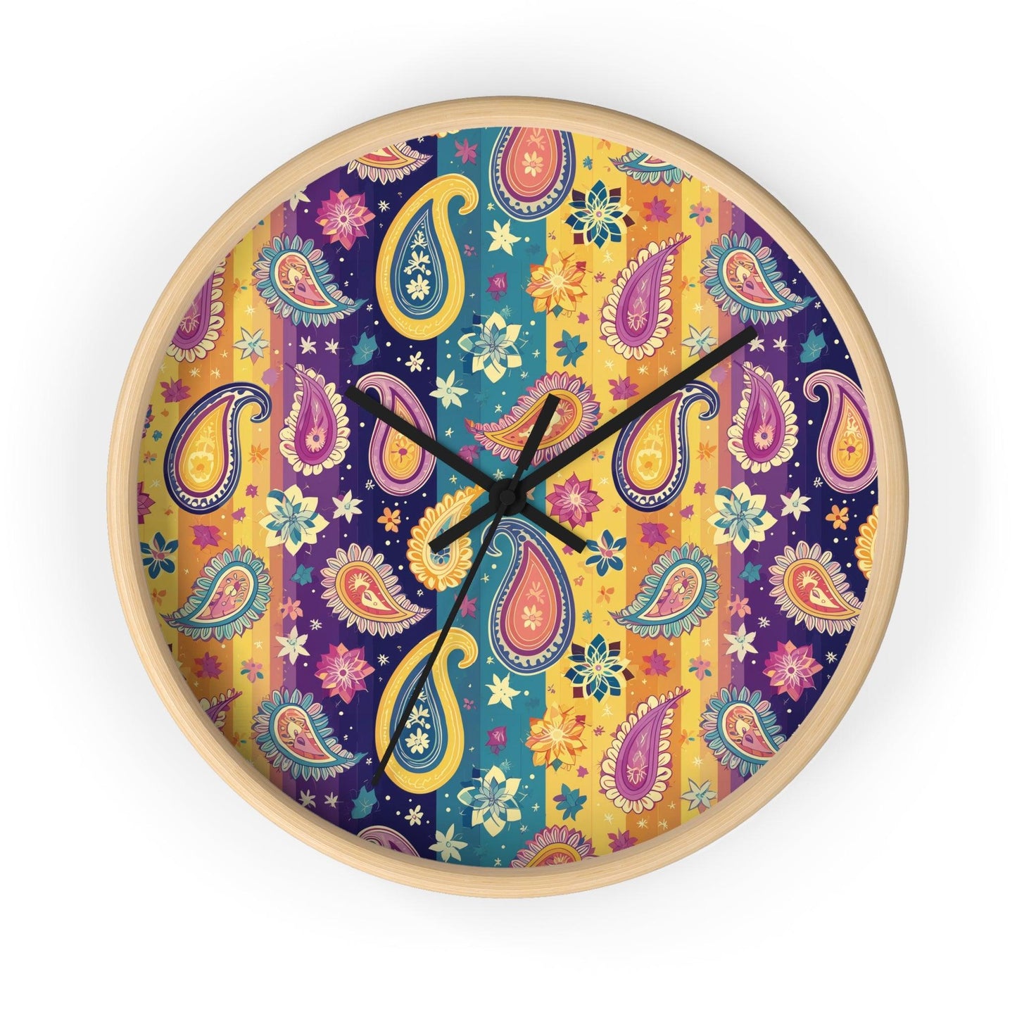 Indian Whimsical Paisley Wall Clock - The Global Wanderer