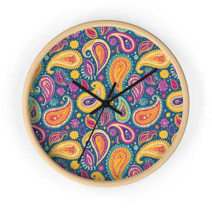 Indian Whimsical Paisley Wall Clock - The Global Wanderer