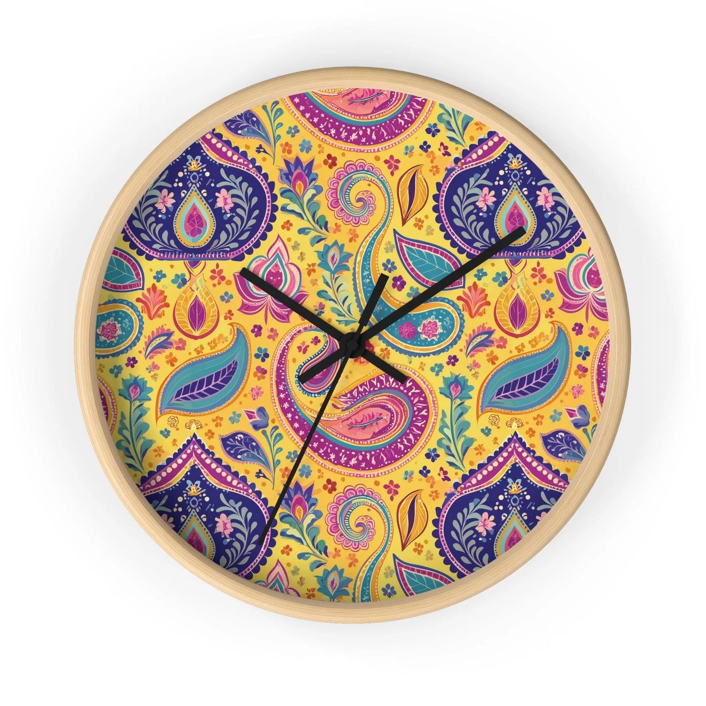 Indian Whimsical Paisley Wall Clock - The Global Wanderer