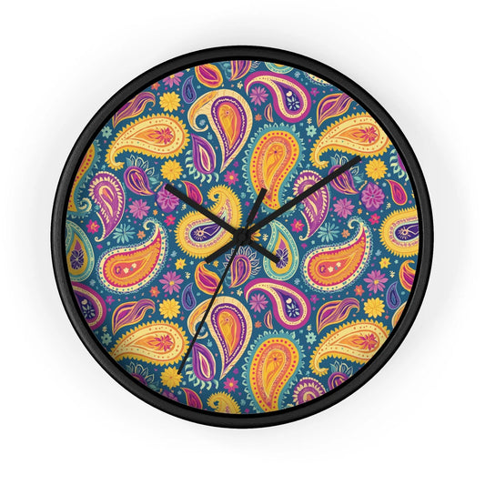 Indian Whimsical Paisley Wall Clock - The Global Wanderer