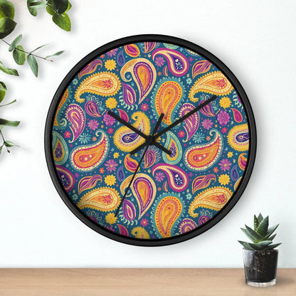 Indian Whimsical Paisley Wall Clock - The Global Wanderer