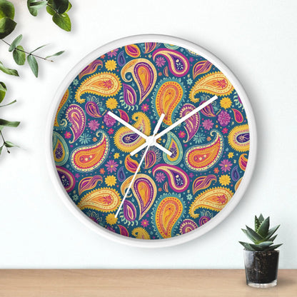 Indian Whimsical Paisley Wall Clock - The Global Wanderer