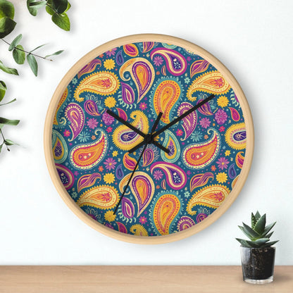 Indian Whimsical Paisley Wall Clock - The Global Wanderer