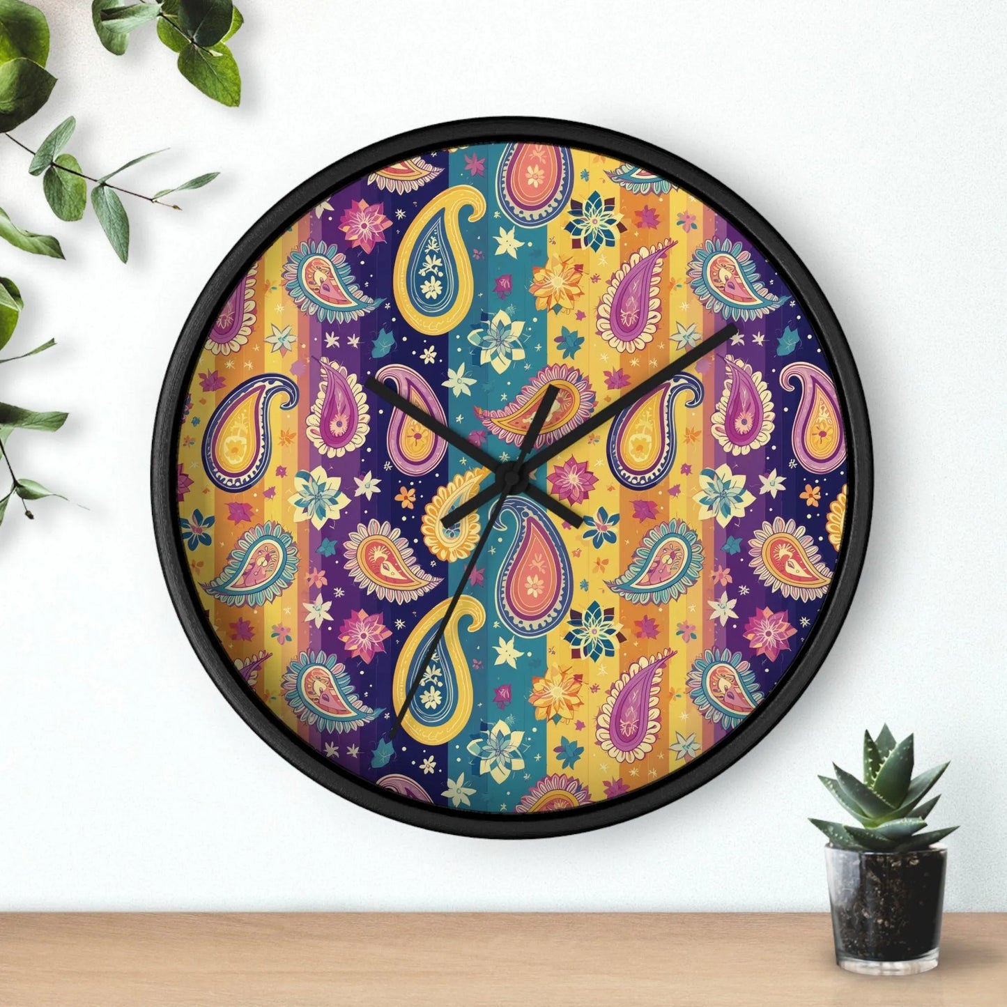 Indian Whimsical Paisley Wall Clock - The Global Wanderer