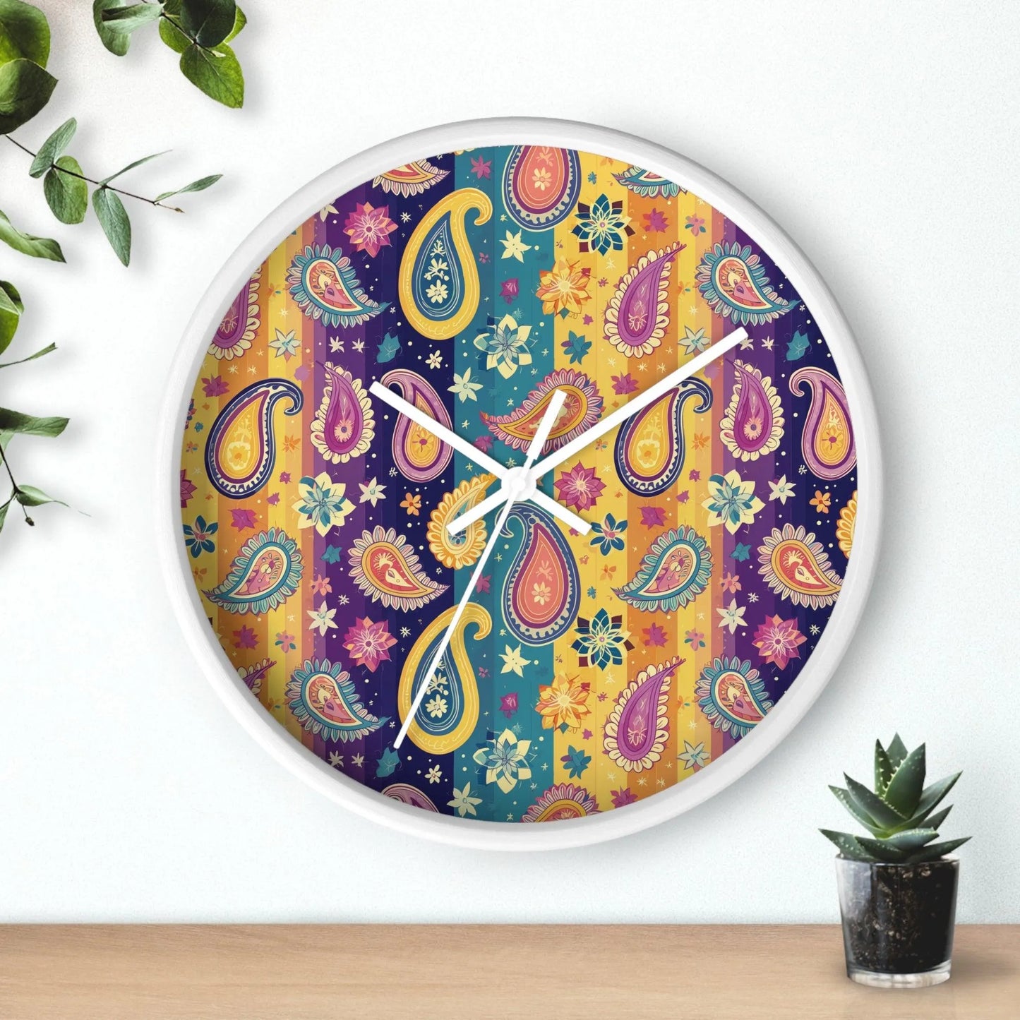 Indian Whimsical Paisley Wall Clock - The Global Wanderer