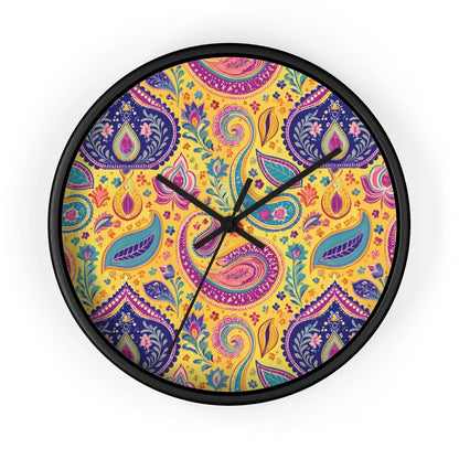 Indian Whimsical Paisley Wall Clock - The Global Wanderer