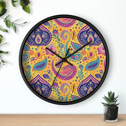 Indian Whimsical Paisley Wall Clock - The Global Wanderer