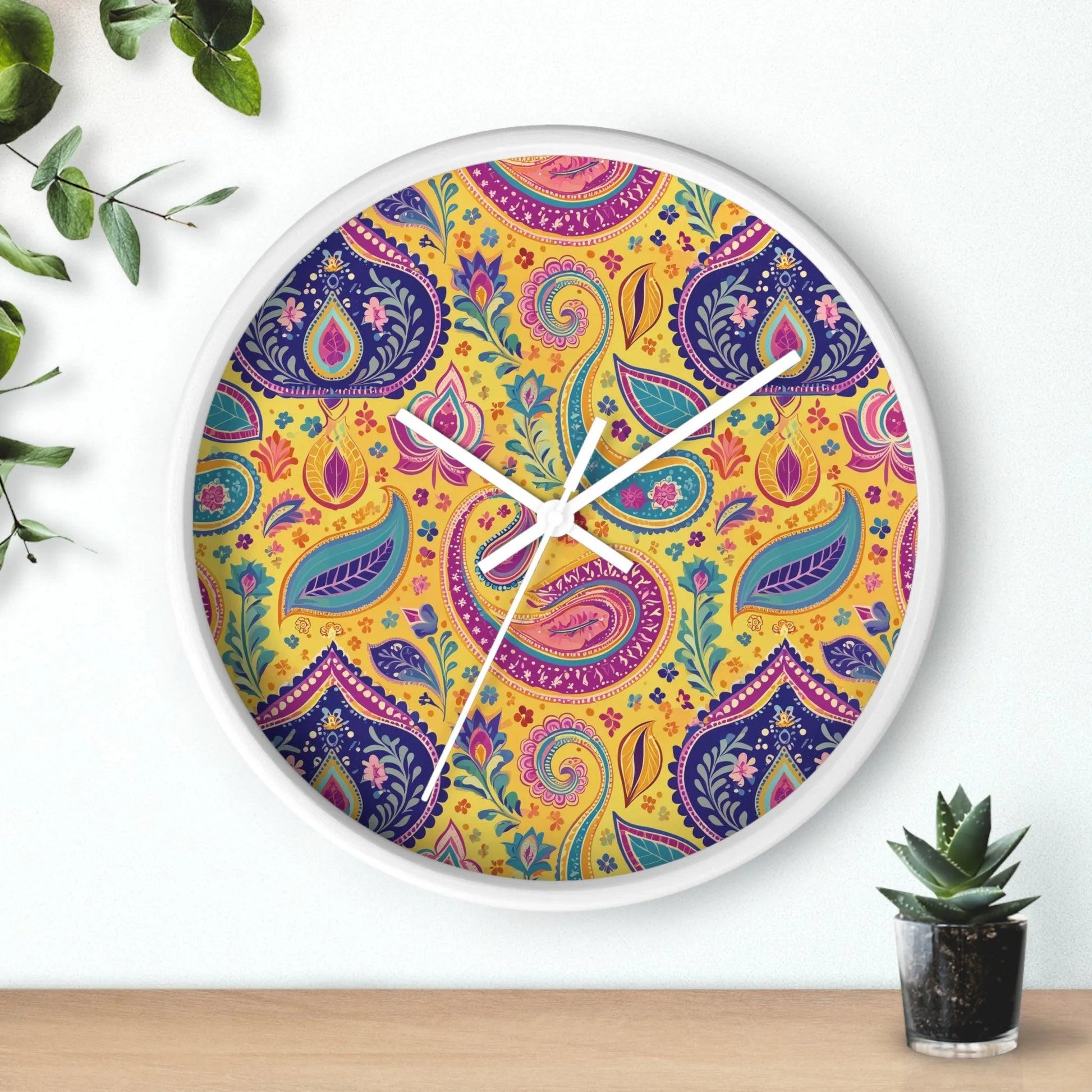 Indian Whimsical Paisley Wall Clock - The Global Wanderer