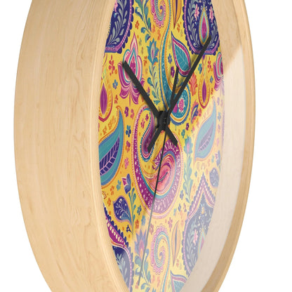 Indian Whimsical Paisley Wall Clock - The Global Wanderer