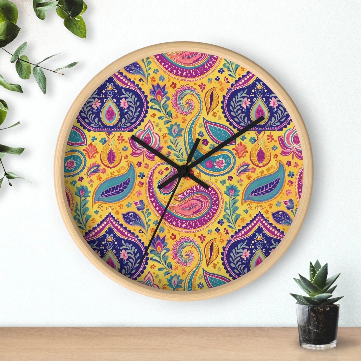 Indian Whimsical Paisley Wall Clock - The Global Wanderer