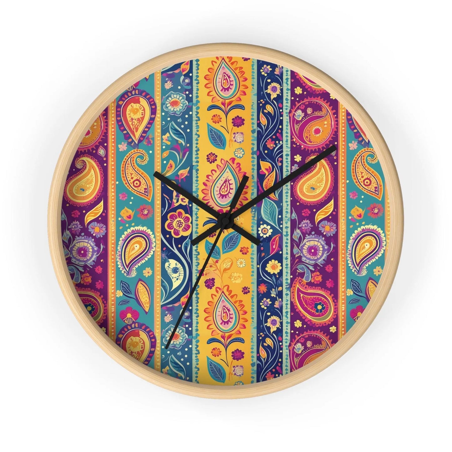 Indian Whimsical Paisley Wall Clock - The Global Wanderer