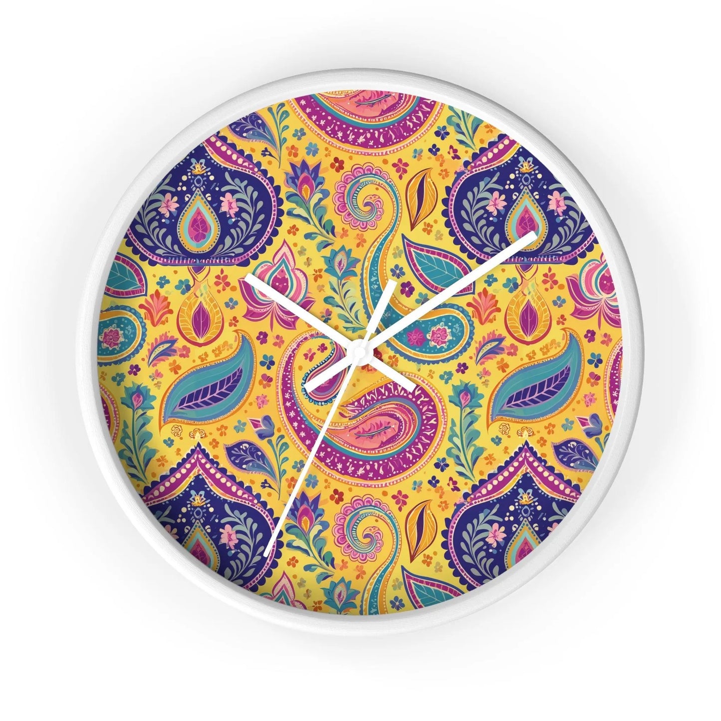 Indian Whimsical Paisley Wall Clock - The Global Wanderer