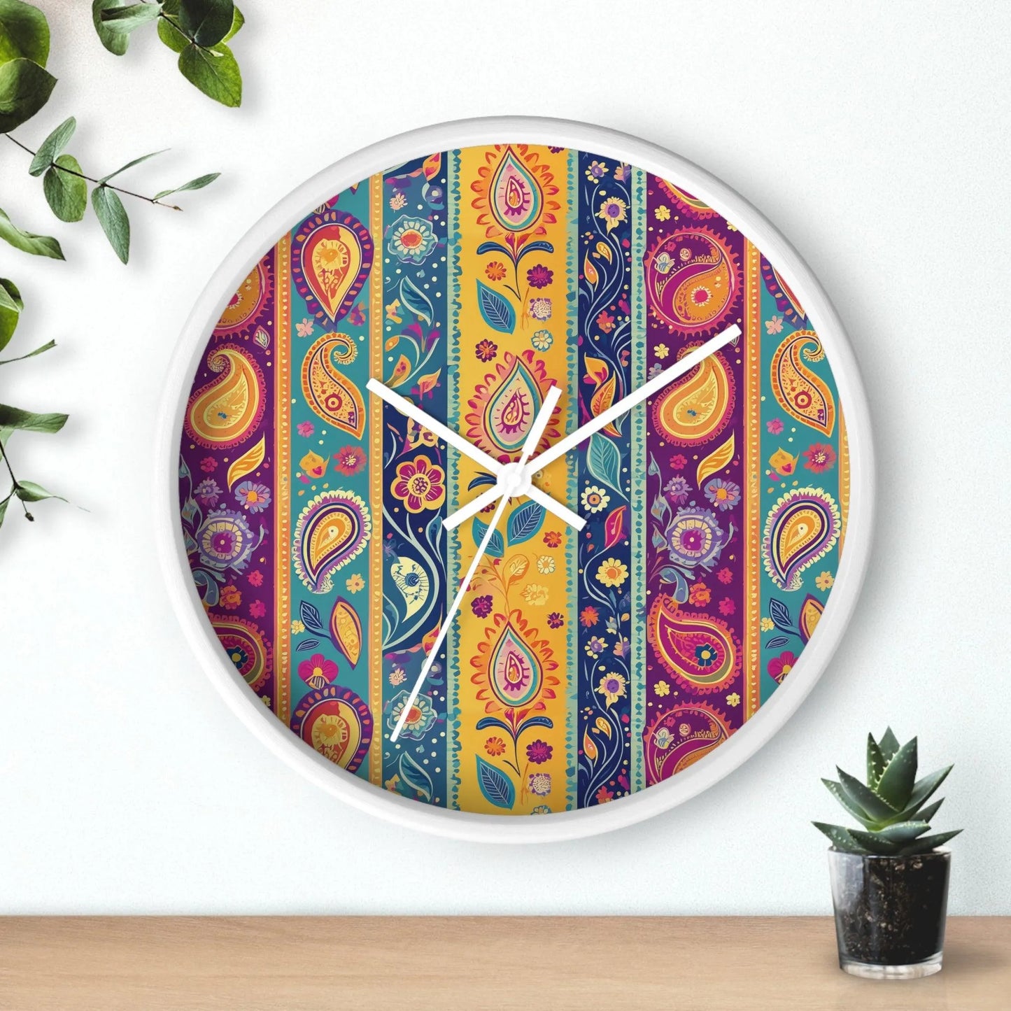 Indian Whimsical Paisley Wall Clock - The Global Wanderer