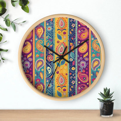 Indian Whimsical Paisley Wall Clock - The Global Wanderer