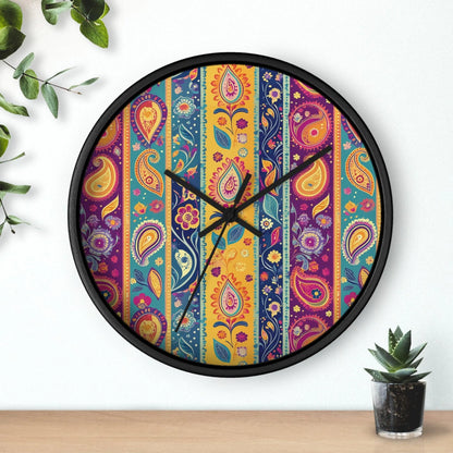 Indian Whimsical Paisley Wall Clock - The Global Wanderer