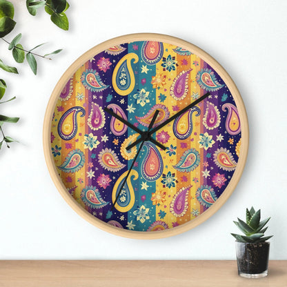 Indian Whimsical Paisley Wall Clock - The Global Wanderer