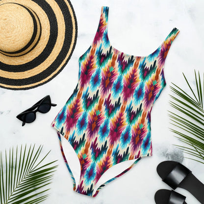 Indonesian Ikat One-Piece Swimsuit - The Global Wanderer