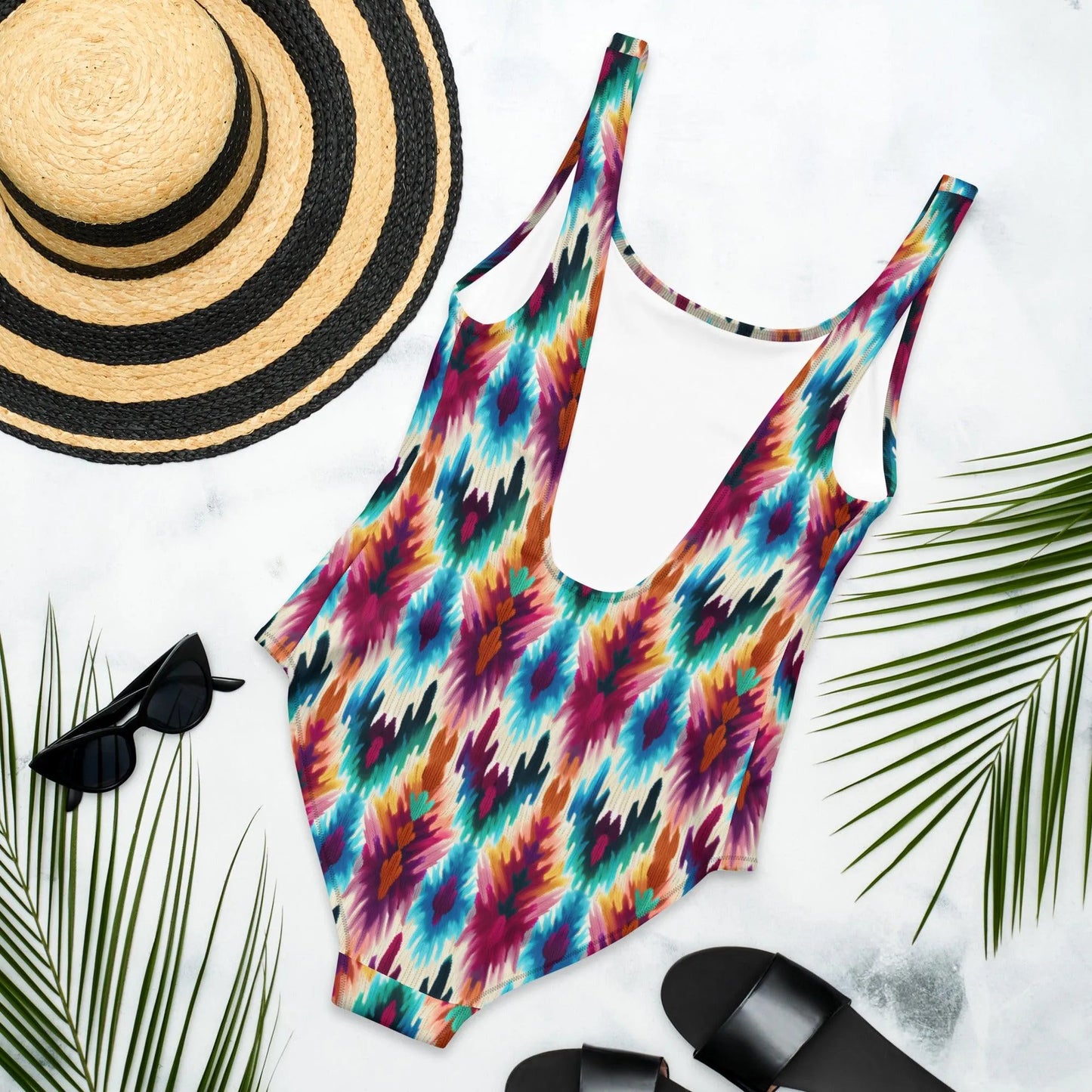 Indonesian Ikat One-Piece Swimsuit - The Global Wanderer