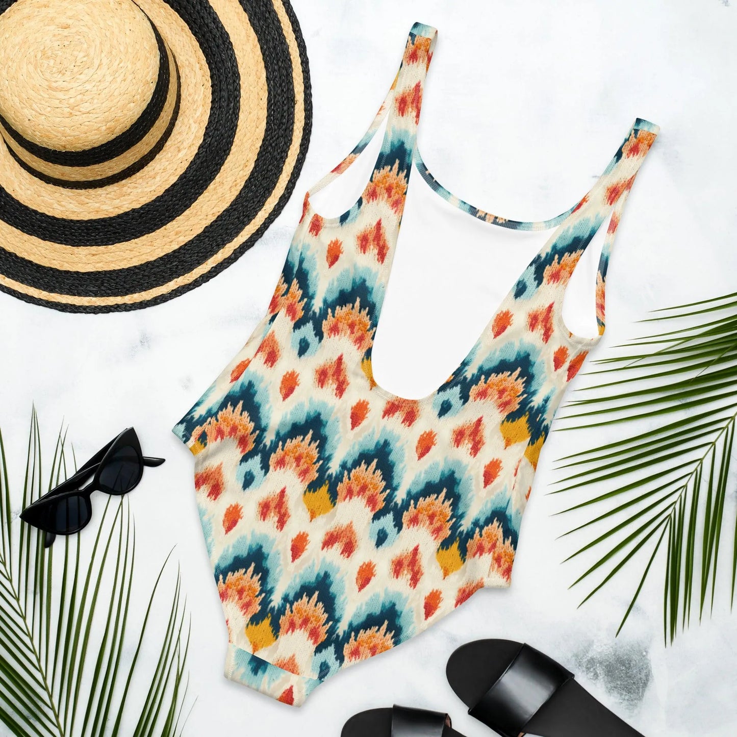 Indonesian Ikat One-Piece Swimsuit - The Global Wanderer