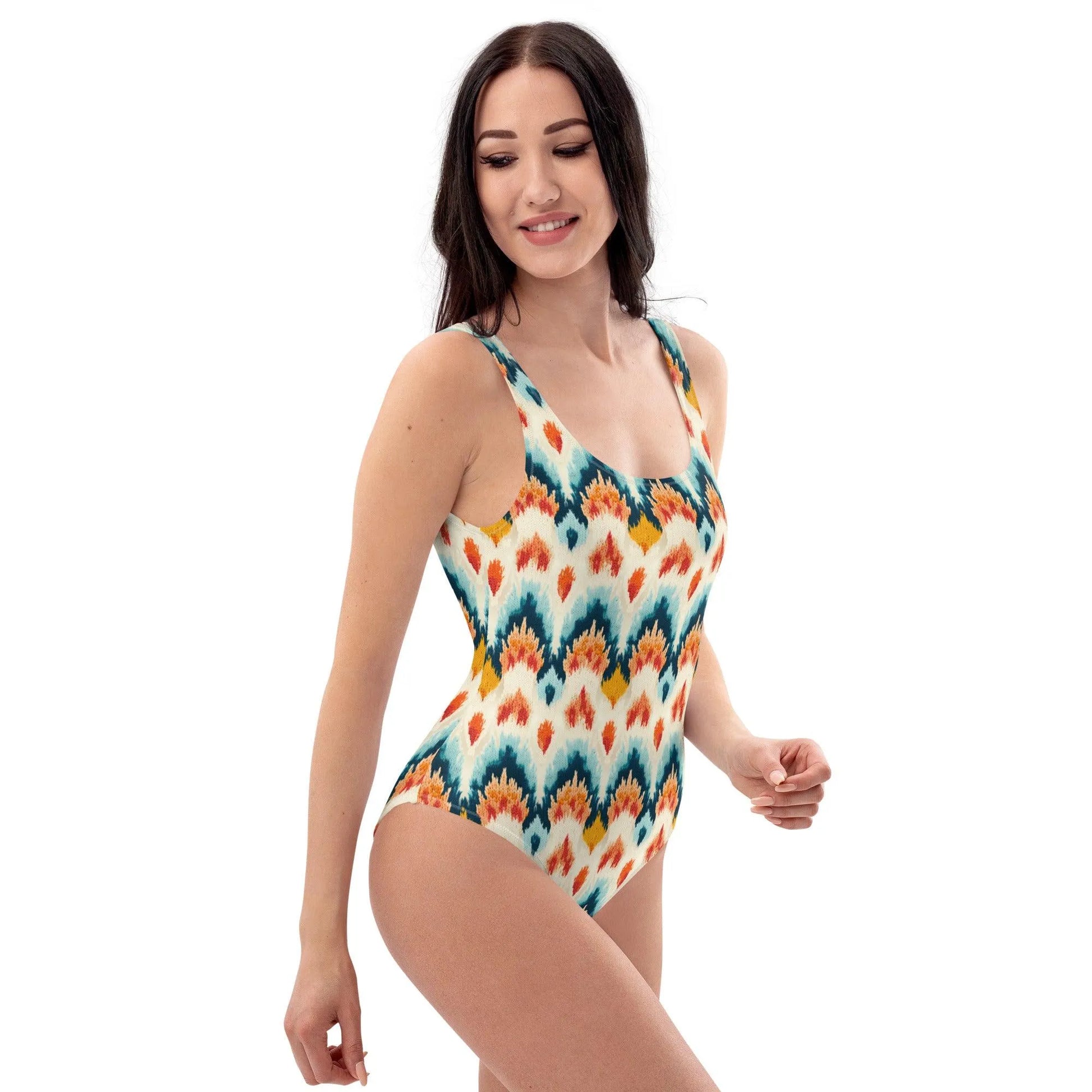 Indonesian Ikat One-Piece Swimsuit - The Global Wanderer