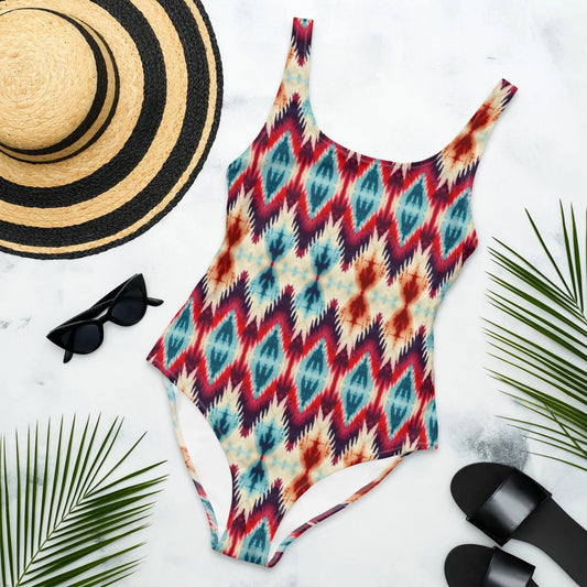 Indonesian Ikat One-Piece Swimsuit - The Global Wanderer