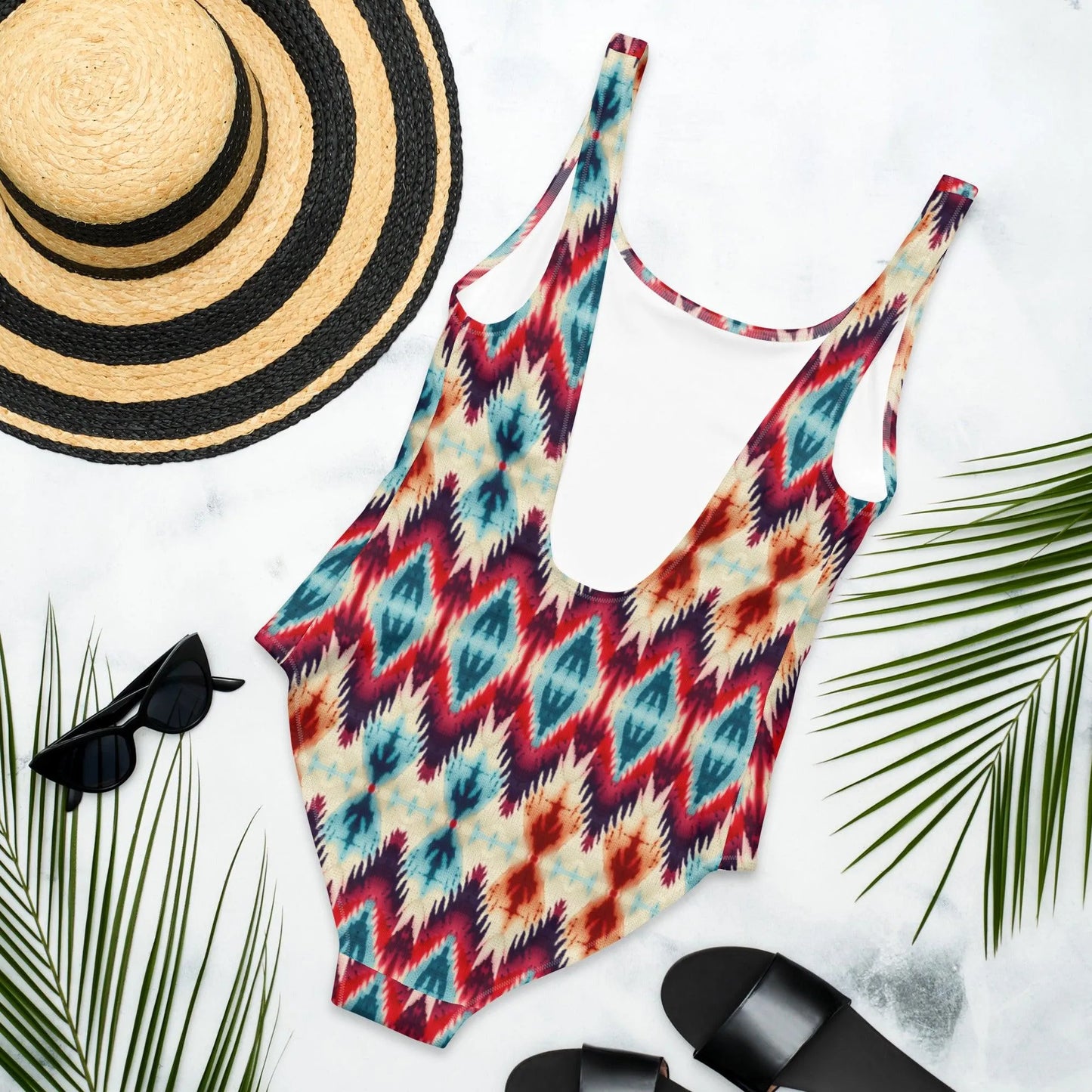 Indonesian Ikat One-Piece Swimsuit - The Global Wanderer