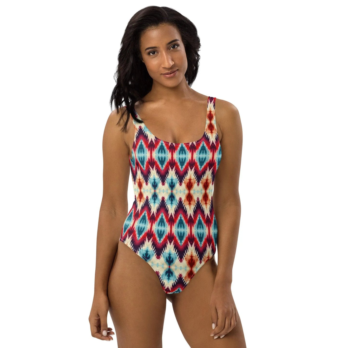 Indonesian Ikat One-Piece Swimsuit - The Global Wanderer