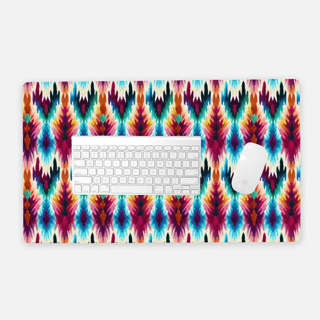 Indonesian Ikat Print Desk Mat - The Global Wanderer