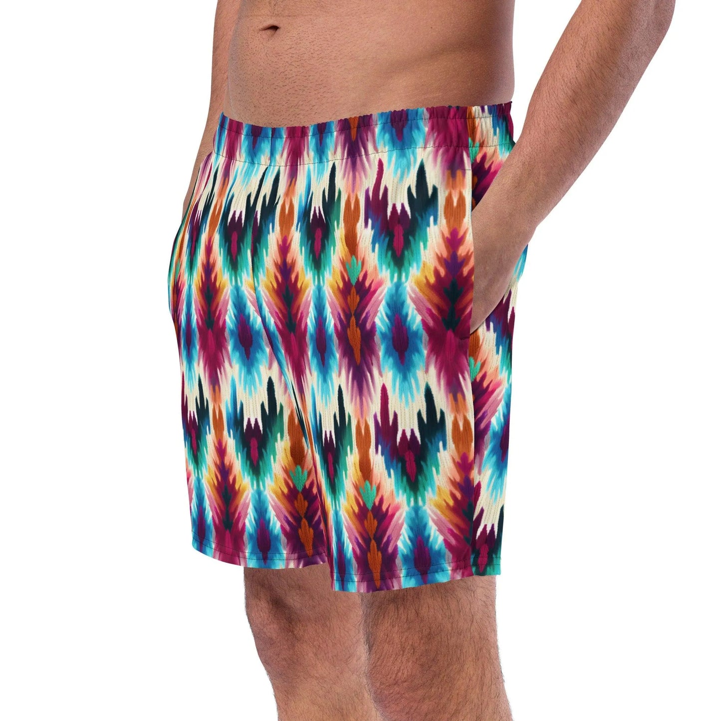 Indonesian Ikat Recycled Men's Swim Trunks - The Global Wanderer