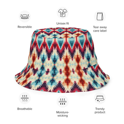 Indonesian Ikat Reversible Bucket Hat - The Global Wanderer