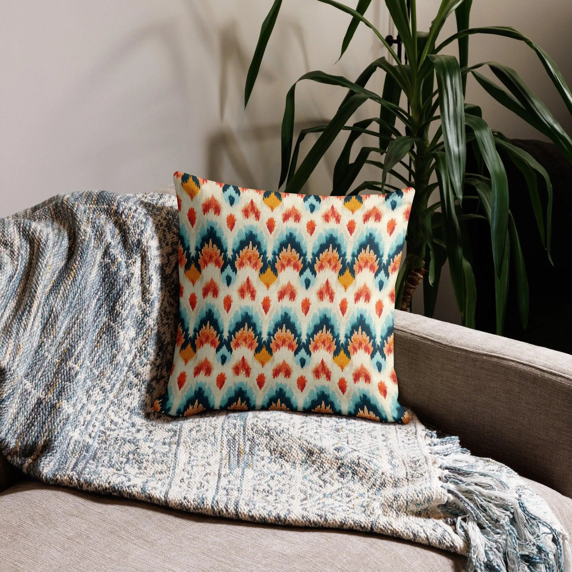 Indonesian Ikat Throw Pillow - The Global Wanderer