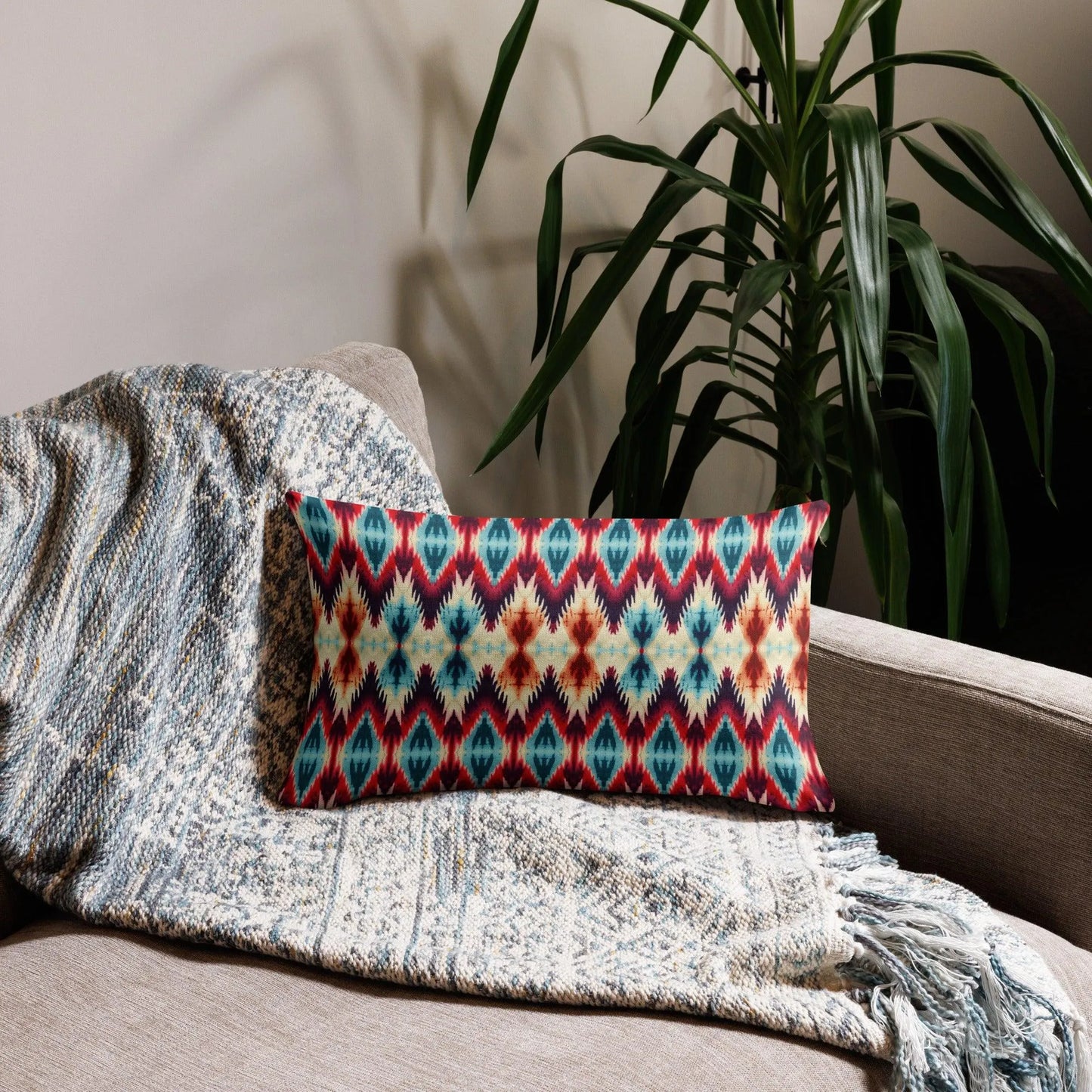 Indonesian Ikat Throw Pillow - The Global Wanderer