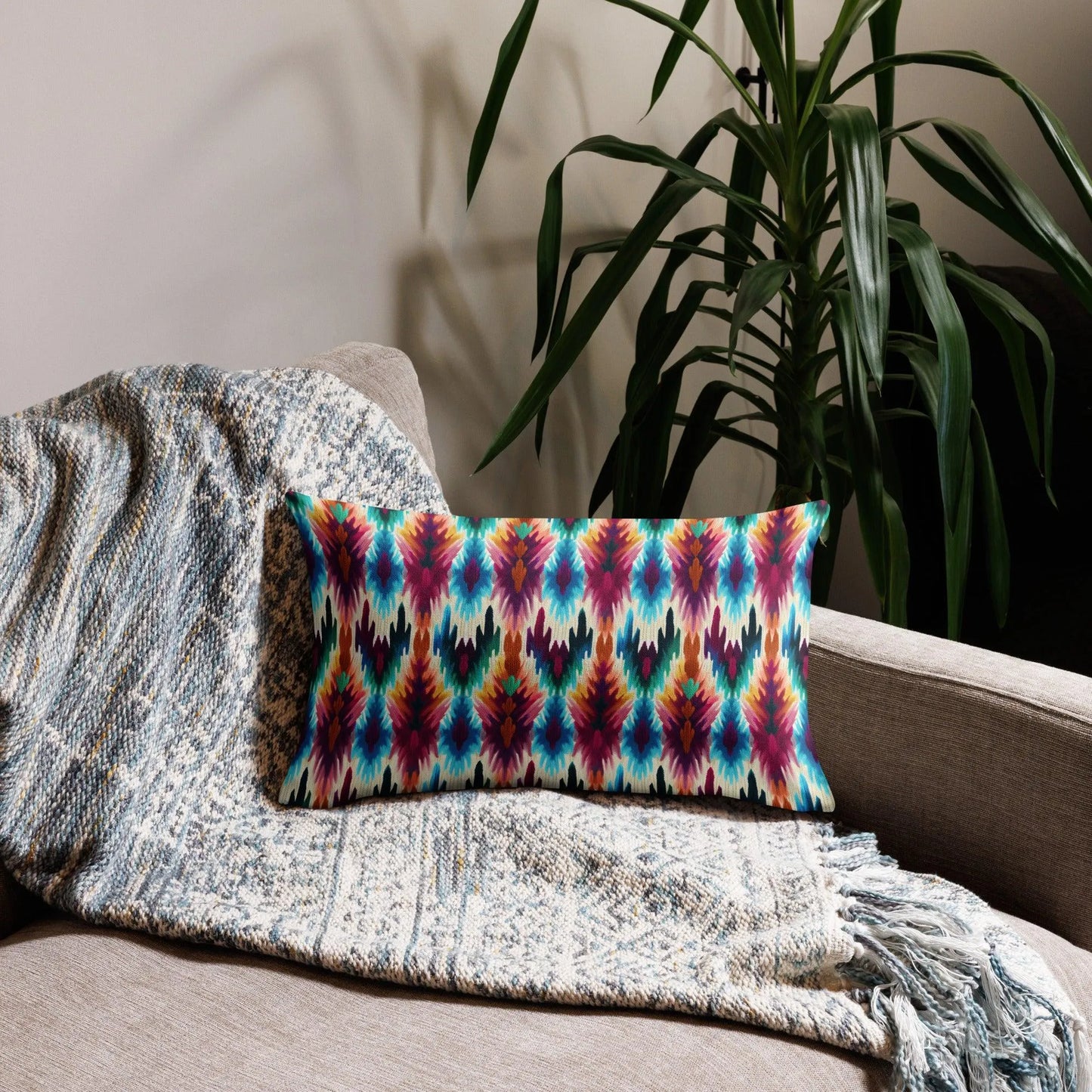 Indonesian Ikat Throw Pillow - The Global Wanderer