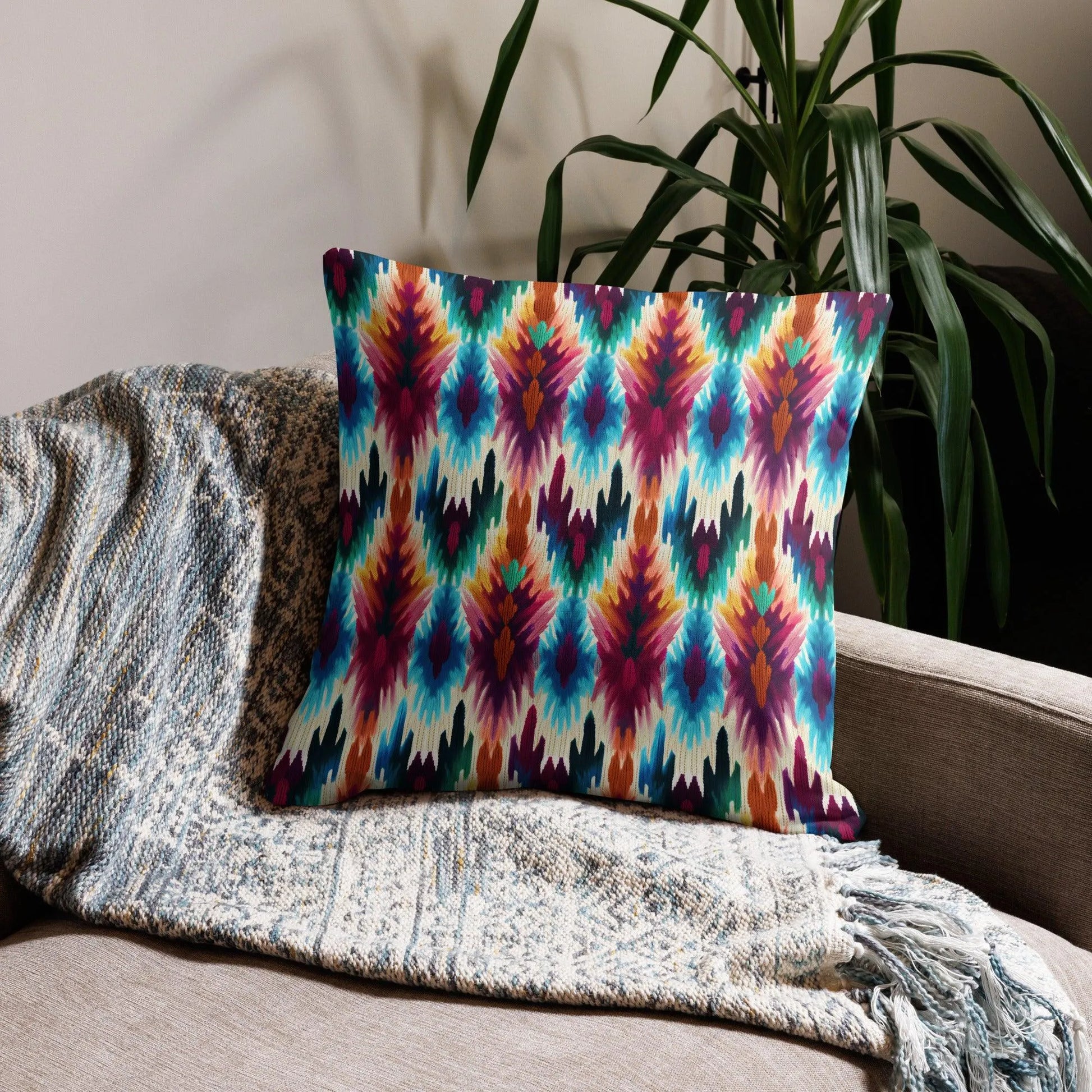 Indonesian Ikat Throw Pillow - The Global Wanderer