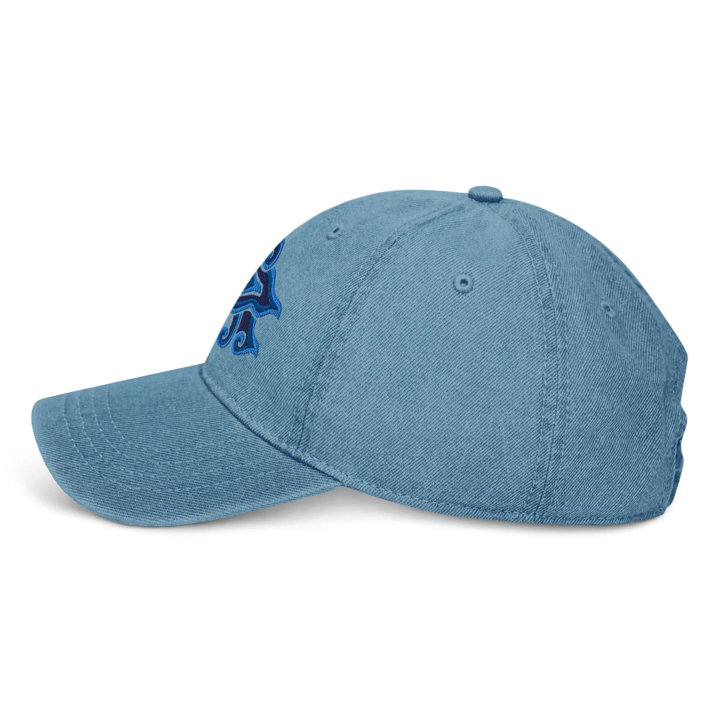 Indonesian Mendung Embroidered Denim Dad Hat - The Global Wanderer