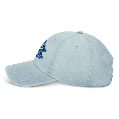 Indonesian Mendung Embroidered Denim Dad Hat - The Global Wanderer