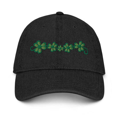 Irish Shamrock Garden Embroidered Denim Dad Hat - The Global Wanderer