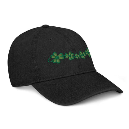 Irish Shamrock Garden Embroidered Denim Dad Hat - The Global Wanderer