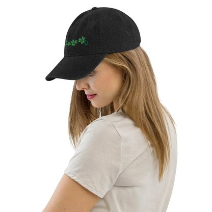 Irish Shamrock Garden Embroidered Denim Dad Hat - The Global Wanderer