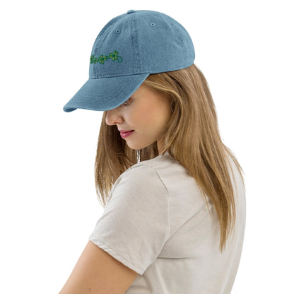 Irish Shamrock Garden Embroidered Denim Dad Hat - The Global Wanderer