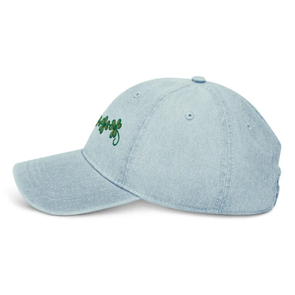 Irish Shamrock Garden Embroidered Denim Dad Hat - The Global Wanderer